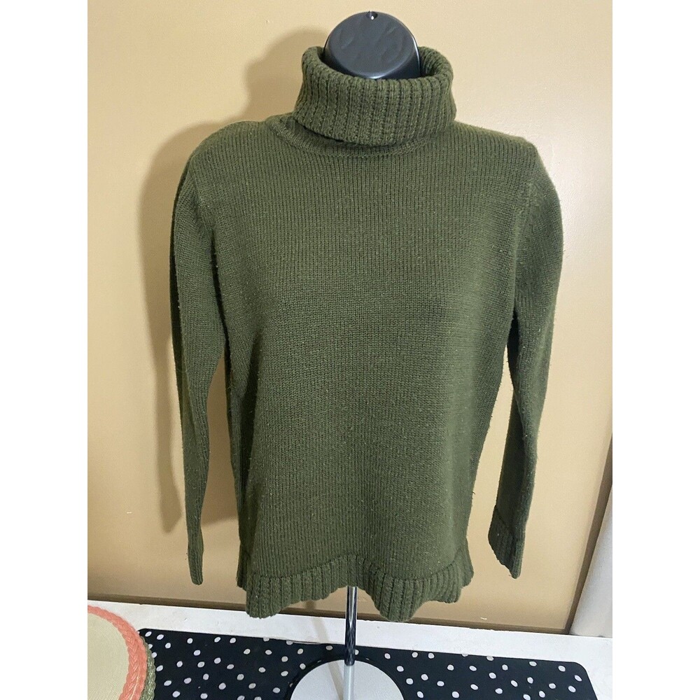 Victoria Jones Women’s Turtleneck Green Pullover Sweater Size Small